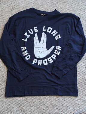 Men's Long Sleeve Star Trek "Live Long And Prosper" Shirt